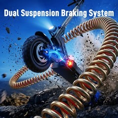 5000W Adults Electric Scooter 50MPH 55Mi Range, 10.5″ Off-Road + Steering Damper