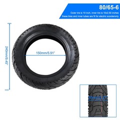 CMIYETO Scooter Tires 80/65-6 City Road Tire And 45° Inner