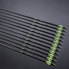 6X Archery Hunting Target Arrows 30″ PURE Carbon Arrows 0.003″ Spine 300/350/400