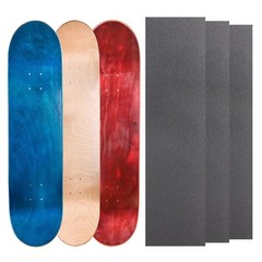 Set of 3 Cal 7 Blank Maple 8.5″ Multi-Color Skateboard Decks w/ Grip Tape