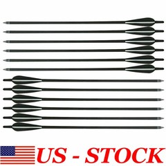12/24pcs 20 inch Hunting Carbon Crossbow Bolts Half Moon Nocks OD 8.8mm Arrows