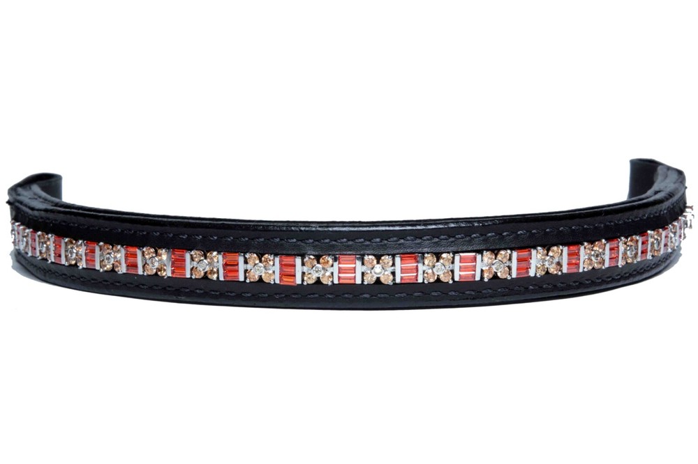 Browband People On Horses, Aztec Champagne/Orange CZ in – 1 3/4″ Endloop