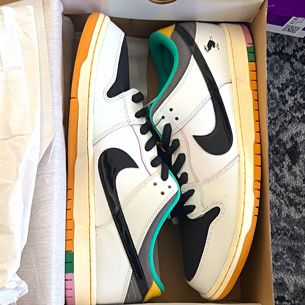 Nike SB Dunk Low Pro QS Skateboarding Shoes White/Black-White US 15 D/M