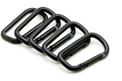 Pack of 6 pcs 3″ Heavy Duty Carabiner Spring Belt Clip Key Chain D Shape Black