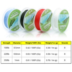 9KM 350lb 1mm Hollow Braided Dyneema Line Strong and Durable Braided UHMWPE Cord