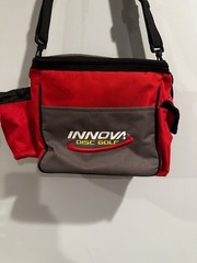 Innova Standard Bag Disc Golf Bag Red Holds 10-12 Discs Water Resistant Pockets