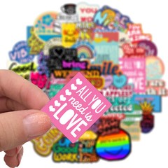 50pcs Vinyl Waterproof Inspirational Sticker Pack For Laptop,Water Bottle