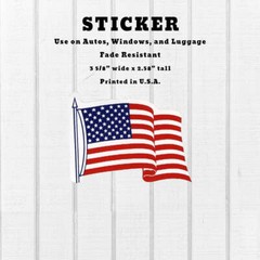 USA United States Wavy Flag — Vinyl Sticker — Fade Resistant