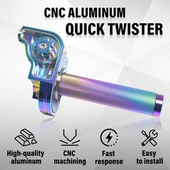 7/8″ 22mm CNC Aluminum Quick Twist Throttle Assembly with Throttle Cable – Un…