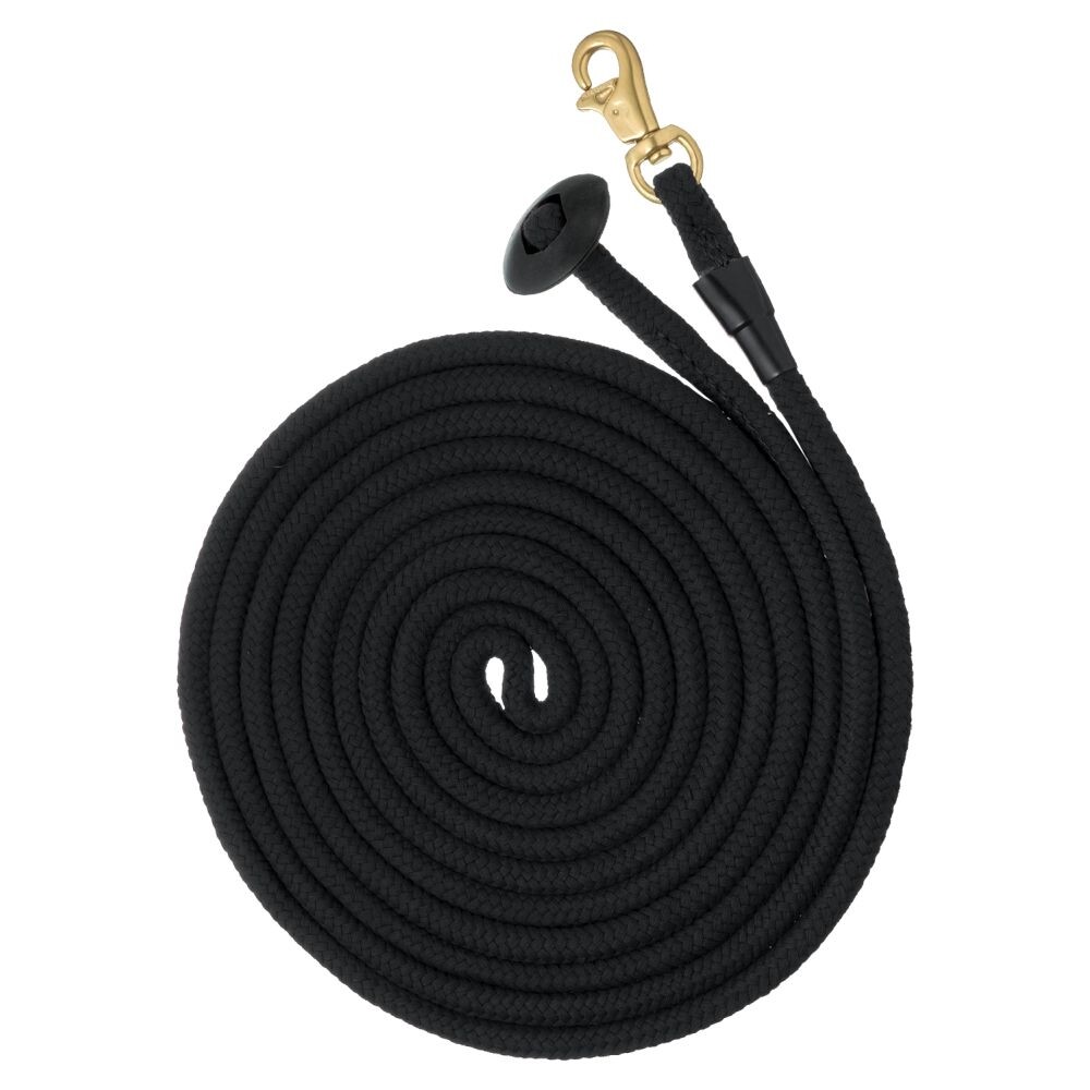 Horse Lunge Line – Rolled Cotton – Triggerbull Snap – 25 ft Long – Black or Blue