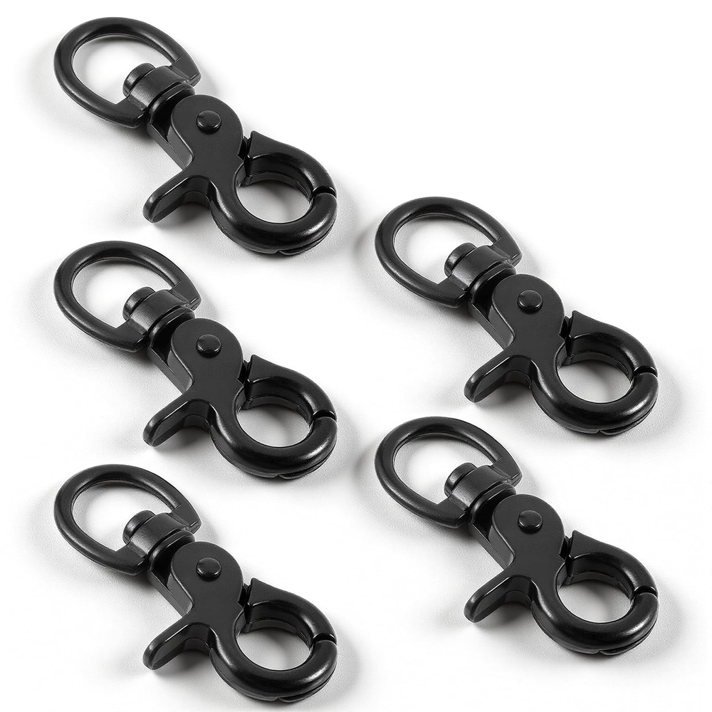 5 PCS Black Heavy Duty Zinc Alloy Swivel Snap Hook Metal Lanyard Clip Craft