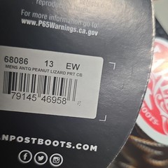 Dan Post 68086 Men’s Western Boots Antq Peanut Lizard Print Size 13