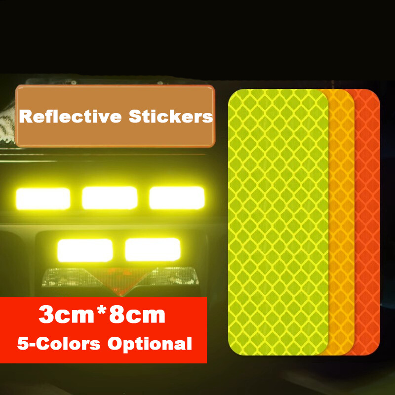 Car Motorcycle Reflective Stickers Reflective Tape Safety Warning Decal 3cm*8cm