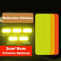 Car Motorcycle Reflective Stickers Reflective Tape Safety Warning Decal 3cm*8cm