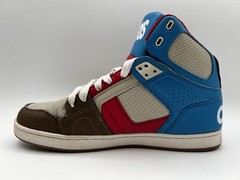 Osiris NYC 83 CLK High Top Sneakers Blue Cream Red Mens Size 9.5 Very Clean Rare