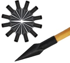 12pcs DIY 220gr Tradition Hunting Bamboo Wooden Arrow Tips Broadheads Bore 3/10″