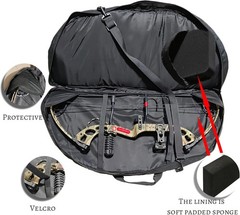 Compound Bow Bag High Elasticity Sponge Protect Case Carry with Arrow Pocket
