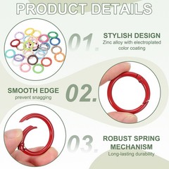 1″ Spring O Rings, Spring Snap Keyring for Handbag, 12 Pack Blue