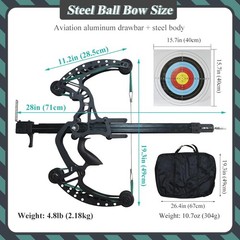 Ball Bearing Bow, Compound Bow Set That Shoots Steel Balls, Right Handed Hunt…