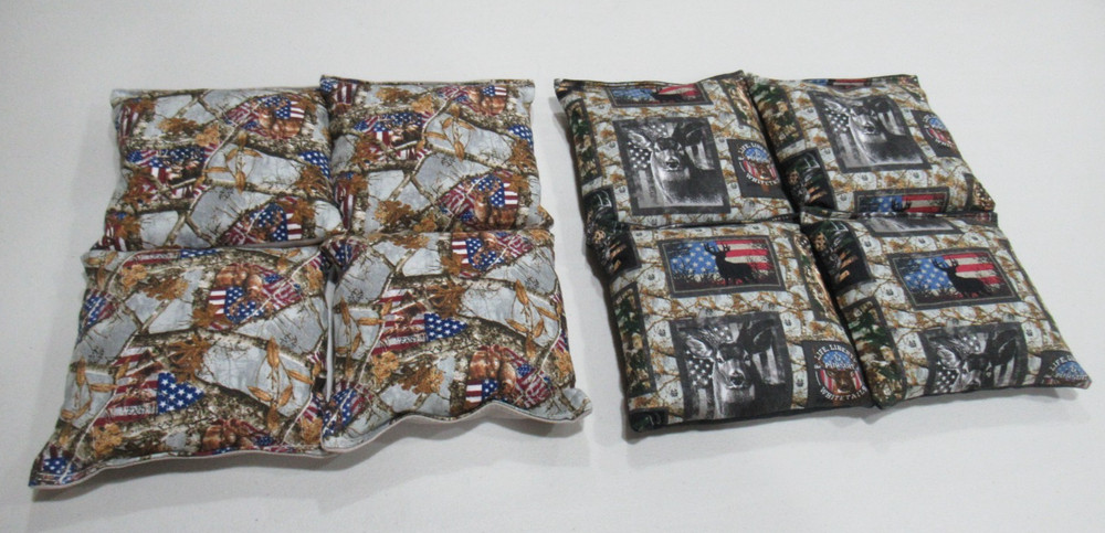 Unique Deer Hunting Camouflage patriotic CORNHOLE BAGS set of 8 top quality