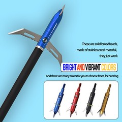 12pcs Hunting Blue Demon 100gr 2 Expandable Blade Broadheads Crossbow Arrow Tips