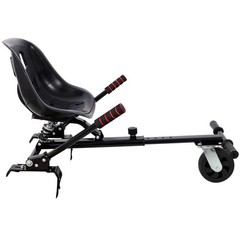 Hoverboard Go-Kart Seat Attachment, Adjustable Frame, Dual Shock Absorber, Black