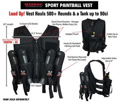 Maddog Tactical Sport Vest with Pods Standard Remote Coil Paintball Package