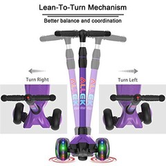 Kick Scooter B03 – Lean ‘N Glide 3-Wheel Push Scooter – Extra Wide Purple