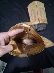 Tony Lama Snakeskin / Leather (?) Western Cowboy Boots Nice Designs