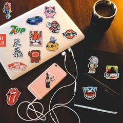 300Pcs Cool Stickers for Adults, Brand Stickers for Water Bottles, Waterproof Vi