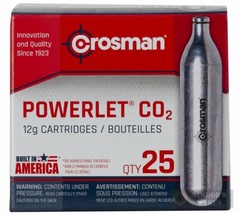 Crosman POWERLET CO2 CARTRIDGES 25-Count 12g Airgun Airsoft 2311 FAST SHIP