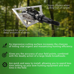 Rexpid NURI Fixed Broadheads 125 Grain – 3 Pack – Fixed Hunting Arrows Heads, Ro
