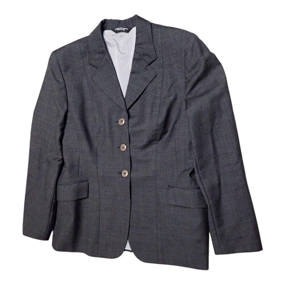 VTG Grand Prix Equestrian Blazer 16R Gray Wool Stretch Single Breasted Jacket
