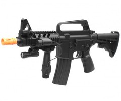 WELL 230 FPS M16 RIS CQB Spring Airsoft Rifle w/ Laser, Flashlight & Grip M16A5