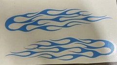 Icy Baby blue Racing x2 Flames Car auto die cut vinyl decal sticker car window