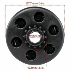 #35 12T Tooth Go Kart Centrifugal Clutch 3/4″ Bore Chain Sprocket Mini Bike ATV