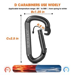 Heavy Duty Carabiner Clips 900 LBS for Hammocks, Camping, Hiking, Dog Leash