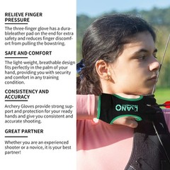 Archery Gloves Leather Practice Hunting Three Finger Protector for Youth Adul…