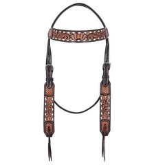 62RK Hilason Horse Floral Hand Carved American Leather Breast Collar Headstall