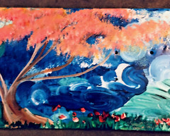 Landscape Painted Skateboard Deck Wall Art Paint Wall Art Not Signed