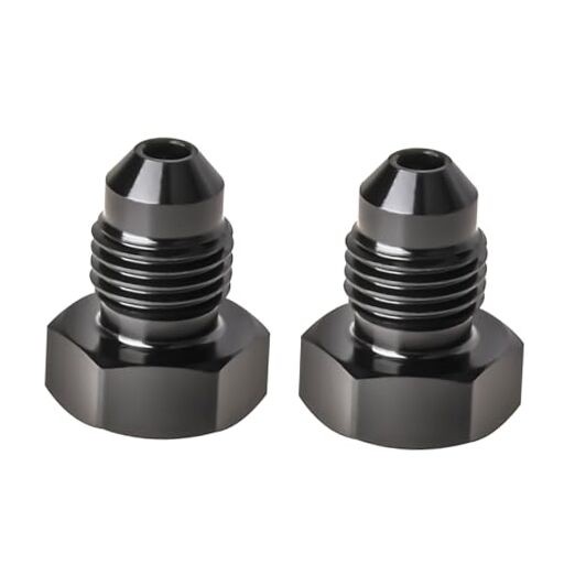 3AN Male Flare Hex Head Plug Fitting Adapter Aluminum Black, Pack of 2 3AN-2pcs