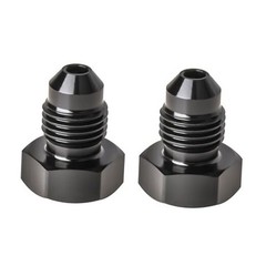 3AN Male Flare Hex Head Plug Fitting Adapter Aluminum Black, Pack of 2 3AN-2pcs