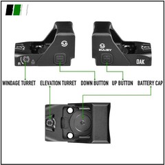 Shake Wake Green Dot Reflex Sight Zulisy OAK for RMR Cut Glock 20 44 MOS TP9SFX