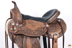 21HS HILASON Western Horse Saddle American Leather Flex Tree Trail & Pleasure