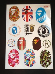 13 Bape Skateboard Longboard Vintage Vinyl Sticker Laptop Luggage Car Decals