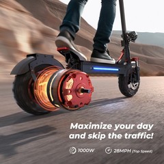 Electric Scooter Adults 1000W 11» Off Road E-scooter 28MPH Fast Speed 48V 15Ah