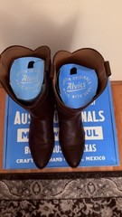 Alvies The Lamar Men’s Brown Leather Western Cowboy Boots US Size 12D