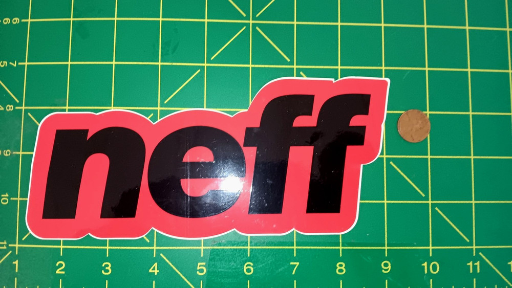 Large Glossy Vinyl Sticker Red Black Logo Decal 8 Inch Laptop Car Skateboard