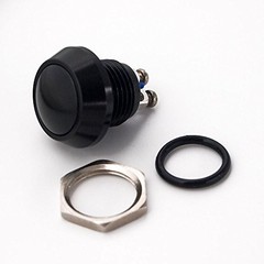 URTONE Momentary Push Button Switch, UR123, 1NO SPST DC/AC 36V 2A Black