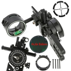 4x 6x 8x 1 Pin Compound Bow Sight Micro Adjustable Adaptor Scope Sight Shooting